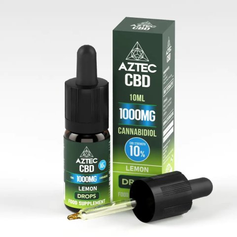 Aztec  C B D  Drops  Label 1000 M G  L E M O N