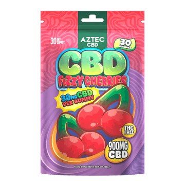 Aztec  C B D  Fizzy  Cherries  Pouch  Front