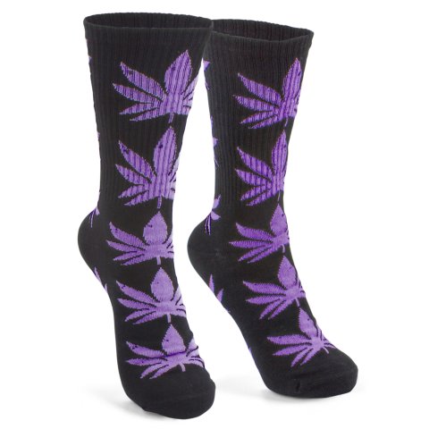 Cannabis  Leaf  Pattern  Socks  Purple