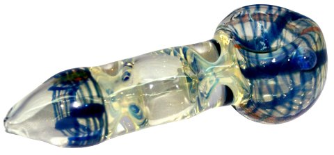 Glass  Pipe  Blue  Striped 3  Inch