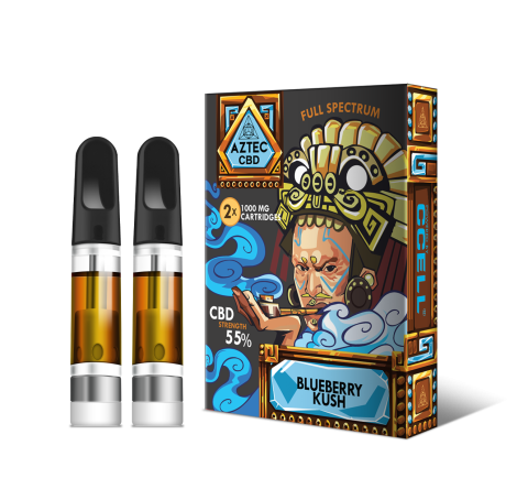 Aztec  Blueberry  Kush 55  Cbd  Vaping  Kit  Refill 2  Pack