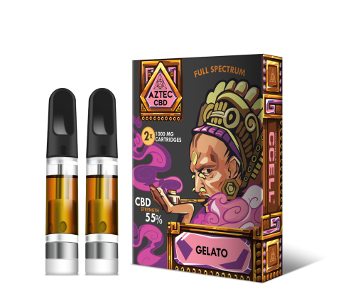 Aztec  Gelato 55  Cbd  Vaping  Kit  Refill 2  Pack