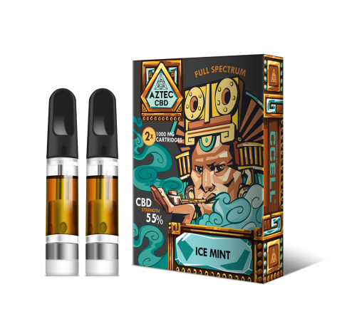 Aztec  Ice  Mint 55  Cbd  Vaping  Kit  Refill 2  Pack