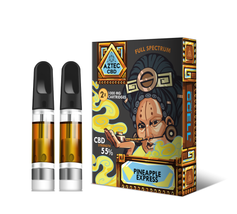 Aztec  Pineapple  Express 55  Cbd  Vaping  Kit  Refill 2  Pack
