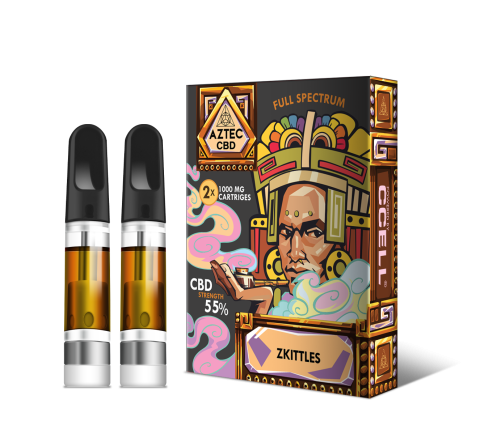 Aztec  Zkittlez 55  Cbd  Vaping  Kit  Refill 2  Pack