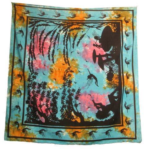 Bed  Cover  Blue  Faerie  Design  Single  Layer  Double  Bed  Cover