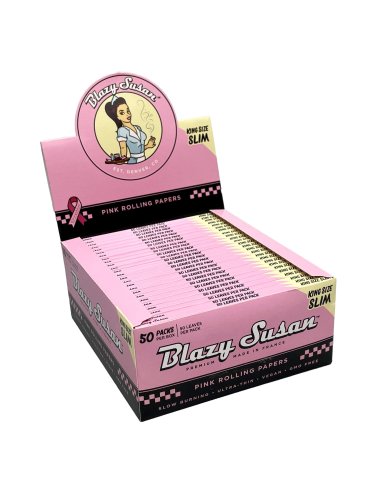 Blazy  Susan  Kingsize  Rolling  Papers  Pink  Box  Of 50  Skins