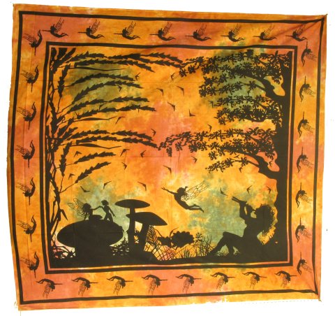Orange  Faerie  Design  Single  Layer  Double  Bed  Cover