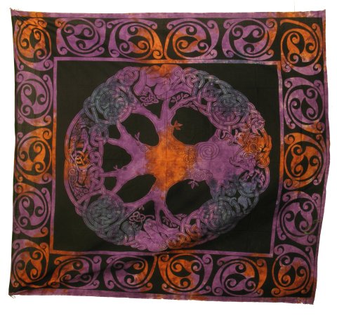 Purple  Celtic  Tree  Bed  Cover  Double  Bed  Size  Single  Layer  Bed  Cover