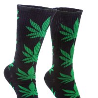 Cannabis  Leaf  Pattern  Socks  Green