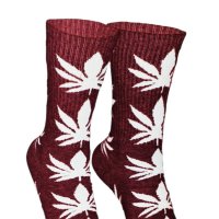Cannabis  Leaf  Pattern  Socks  Red