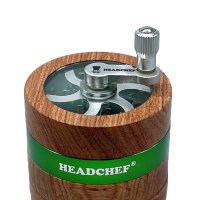 Headchef  Woodsman 62mm 4  Part  Herb  Grinder  With  Full  Swing  Hand  Crank  Green2