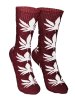 Cannabis  Leaf  Pattern  Socks  Red