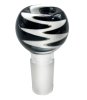 Glass  Bowl  Black   Amp   White  Zig  Zag 14 5mm  Grind