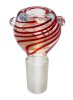 Glass  Bowl  Blood  Red  Spiral 14 5mm  Grind