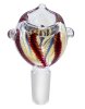 Glass  Bowl  Red   Amp   Black  Feather 14 5mm  Grind 1