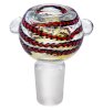 Glass  Bowl  Red   Amp   Black  Spiral 18 8mm  Grind