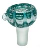 Glass  Bowl  Turquoise   Amp   White  Patterned 14 5mm  Grind