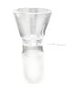 Glass  Bowl  With  White  Handle 18 8mm  Grind