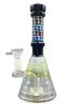 Glass  Beaker  Bong  With  Double  Grind  Stem  Glass  Bowl 215cm  Coloured  Bubbles 0