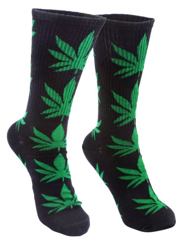 Cannabis  Leaf  Pattern  Socks  Green