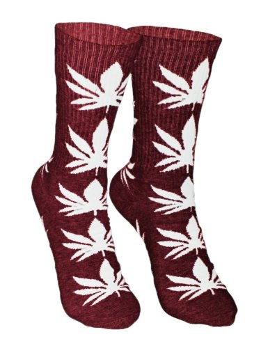 Cannabis  Leaf  Pattern  Socks  Red