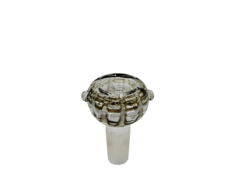 Glass  Bowl  Black   Amp   White  Patterned 14 5mm  Grind
