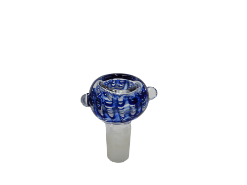 Glass  Bowl  Blue   Amp   White  Patterned 14 5mm  Grind
