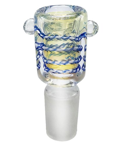 Glass  Bowl  Pale  Blue   Amp   Dark  Blue  Spiral 18 8mm  Grind