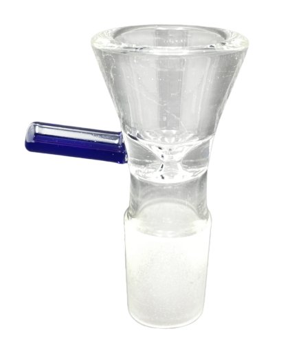 Glass  Bowl  With  Blue  Handle 18 8mm  Grind