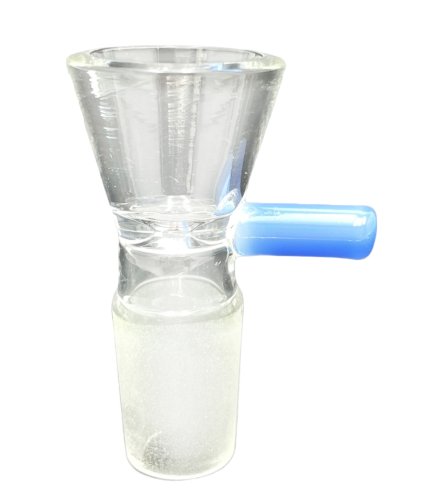 Glass  Bowl  With  Sky  Blue  Handle 18 8mm  Grind