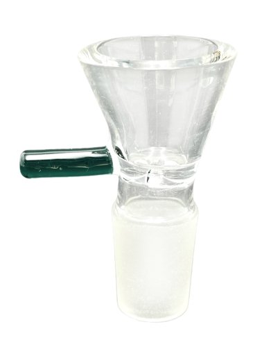 Glass  Bowl  With  Teal  Green  Handle 18 8mm  Grind