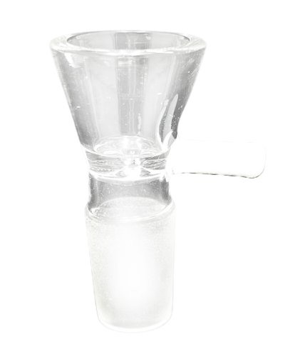 Glass  Bowl  With  White  Handle 18 8mm  Grind