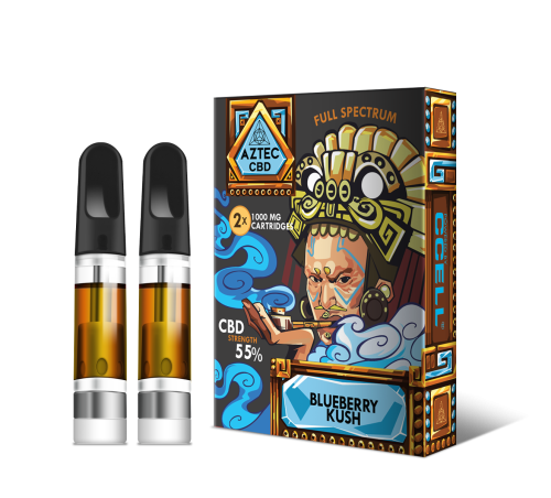 Aztec  Blueberry  Kush 55  Cbd  Vaping  Kit  Refill 2  Pack