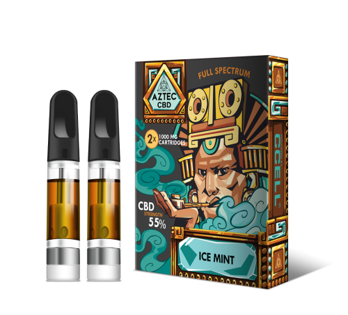 Aztec  Ice  Mint 55  Cbd  Vaping  Kit  Refill 2  Pack