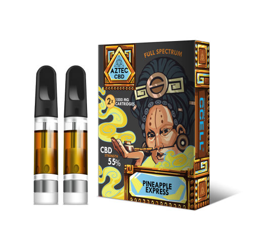 Aztec  Pineapple  Express 55  Cbd  Vaping  Kit  Refill 2  Pack