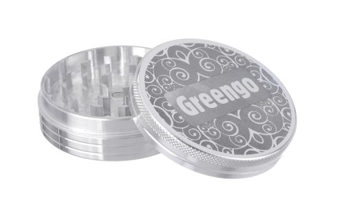 Greengo 63mm 4  Part  Herb  Grinder  Sustainable  Durable  And  Efficient  Silver