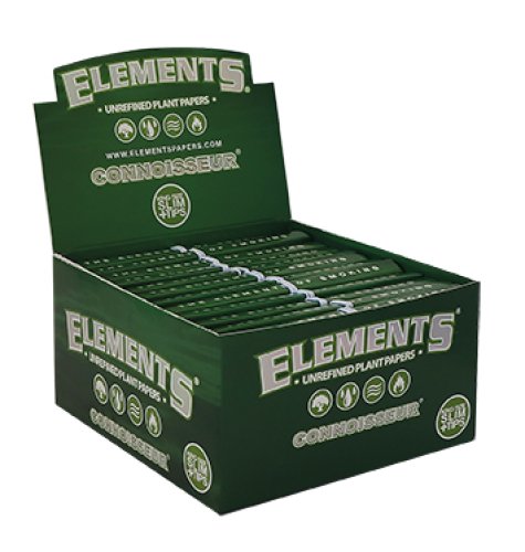Elements  Green  Connoisseur  Kingsize  Slim  Hemp  Papers   Tips 1