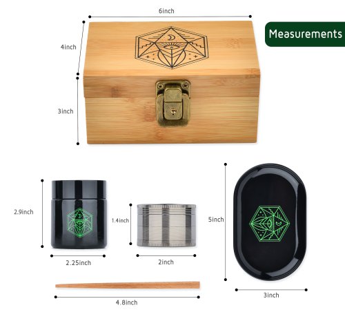 Leaf  Way 5  In 1  Bamboo  Rolling  Box  Gift  Set 5